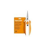 Fiskars Micro-Tip Spring Assisted Scissors, Precision Cutting Stainless Steel Blades, Comfort Handle, Cut Details in Fabric, Sewing Scissors and Arts and Crafts Tools