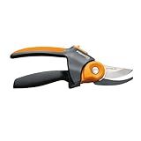 Fiskars Pruning Shears, PowerGear2 Technology Multiplies Power, Rolling Handle for Ease of Use, 3/4-Inch Cut Capacity Bypass Pruner, UltraBlade Coating and SoftGrip, Garden and Yard Tools