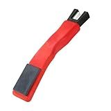 lasuroa Ice Skate Sharpener, Ice Skate Edge Blade Sharpener Stone with Black Edging Double-Sided Whetstone Ice Hockey Skate Sharpener Accessories for Protecting Ceramic V-Shaped Grinder(Red)