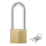 Puroma Keyed Padlock 3 Keys Outdoor Solid Brass Lock 2.6" Shed Gate Hasp