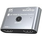 HDMI Switch 2 in 1 Out, HDMI Splitter 4K@60Hz 2K@100Hz 1080P@240Hz Bi-Directional Switcher Split Monitor TV for Fire Stick, Roku, Laptop, PC, PS5/4, Xbox, Docking Station, DVD Player etc.