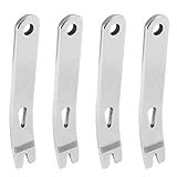 Biaungdo 4 Pcs Mini Crank Crowbar, Stainless Steel Mini EDC Pry Bar Keychain Multi-function Pocket EDC Tools Survival Scraper Opener for Outdoor, Indoors(3 Inch)