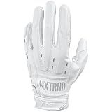 Nxtrnd G3 Pro Padded Football Gloves, Sticky Padded Receiver & Lineman Gloves (White, XX-Large)