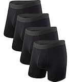 BAMBOO COOL Men's Underwear Boxer Briefs Soft Breathable Performance Underwear for Men 4 Pack(XL)