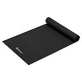 Gaiam Yoga Mat Premium Solid Color Non Slip Exercise & Fitness Mat for All Types of Yoga, Pilates & Floor Workouts, Black, 5mm , 68"L x 24"W x 5mm