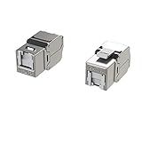 LINKUP - RJ45 Connectors Cat6A (2 Pack) Shielded Keystone Jack Zinc-Alloy Housing Modular Termination | 10G Easy Internet Tool Free Jacks | for Cat6A up to 22AWG Solid Bulk S/FTP Ethernet Cable