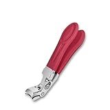 Professional Ruby Red Angled Nail Clippers for Seniors – 5'' Elegant Thick Toenail Clipper with Nail File, Ultra-Sharp Blades, Nail Catcher, Easy Grip & Safe Home Manicure & Pedicure Care Tool