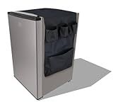 Iconikal Kitchen Over-Top Mini Fridge Beverage Cooler Pocket Organizer for Food, Spices, Utensils, Black