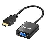 Moread HDMI to VGA, Uni-Directional Gold-Plated HDMI to VGA Adapter (Male to Female) for Computer, Desktop, Laptop, PC, Monitor, Projector, HDTV, Chromebook, Raspberry Pi, Xbox and More - Black
