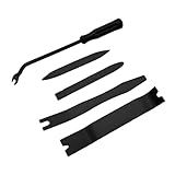 Ziciner 5 PCS Auto Trim Removal Tool Kit, No Scratch Car Door Panel Removal Tool, Plastic Clip Fastener Remover Pry Tool Set for Audio Dashboard Dismantle, Car Accessories (Black)