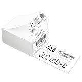 Spartan Industrial Direct Thermal 4" X 6" Fanfold White Shipping Labels | (500 Total 4x6 Fan-fold Labels) | Compatible with Rollo, Munbyn, Zebra Thermal Printers | Commercial Grade and Professional