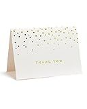 Gartner Studios Gold Foil Dots Thank You Cards, Ivory and Gold Foil Blank Thank You Notes, 3.5” x 5”, Set of 50 Blank Notecards with Envelopes (13745)