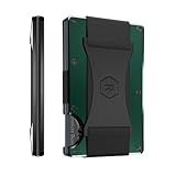 The Ridge Wallet - Slim Minimalist Compact Wallet and Card Holder, | RFID Protected Front Pocket Wallets | Integrated Cash Strap | Forest Green