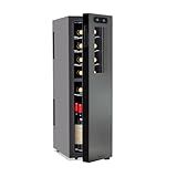Wine Enthusiast 18-Bottle Slimline Dual Zone Wine Cooler - Energy Efficient Freestanding Wine Refrigerator - Upright Bottle Storage, Adjustable Thermostat, Digital Touchscreen (20.5” x 10.7" x 36.8”)