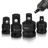 4 Piece Impact Socket Adapter and Reducer Set 1/4", 3/8", 1/2" Drive Socket Adapter Set SAE Drive Socket Adapter Set Impact Driver and Wrench Conversion Kit(COLOR:Black)