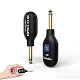 A12 Wireless Guitar Transmitter Receiver - 2.4GHz System, 24-bit 48KHz Audio, 100ft Range, No Latency, Rechargeable, Easy Pairing for Electric Guitar & Bass - Accessories (1TX+1RX)