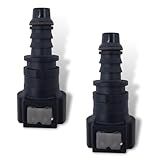 leechio 2 PCS Automotive Fuel Line Quick Connector, 9.49-ID8 Nylon Push-on Fuel Line Fitting, Fuel Line Hose Quick Release Connect Adapter, for Most Cars (Black)