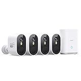 aosu Security Cameras Outdoor Wireless, 4-Cam-Kit, 166° Ultra-Wide-Angle, Battery Powered, No Subscription Required, Home Security Cameras System with 2K Color Night Vision, Spotlight, Motion Alert