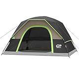 CAMPROS CP 4 Person Camping Tent, Waterproof Dome Tent with Rainfly, Easy Setup Portable Tent with Mesh Window & Carry Bag for Camping