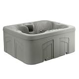 Lifesmart 4-Person Plug & Play Square Hot Tub Spa with 13 Jets, 1.0 HP Pump, Thermal Cover and LED Light, Outdoor Spa, Taupe
