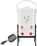 WISMOIER 3 Gallon Heated Chicken Waterer for Winter Automatic Chicken Water Heater,Adsjustable Height Anti-Freezing Poultry Watering System (White, 9 in x 7.1inch x 13.7in)