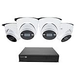 Swann AdvancedX™ Wired NVR 4K Security Camera System, 8 Channels, 4 PoE Dome Cameras Outdoor, 1TB HDD Storage, Color Night Vision, Smart AI Video Analytics/Alerts, Advanced Motion Detect