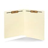 50 End Tab Fastener File Folders - Reinforced Straight Cut Tab 2 Prong Folders- Designed to Organize Standard Medical Files and Office Documents - Letter Size, Manila, 50 Pack