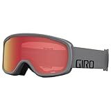 Giro Roam Ski Goggles - Snowboard Goggles for Men, Women & Youth - Grey Wordmark Strap with Amber Scarlet/Yellow Lenses