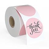 Cute Pink Thermal Labels, 2" Thermal Printer Labels for Name Tag, DIY, QR Code, Self-Adhesive Address Shipping Stickers, Blank Circle Sticker Labels Compatible with Zebra, Rollo,750Lables