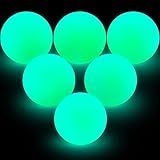 Deekin 6 Pcs 8" Street Hockey Balls Glow in The Dark Sports Balls for Indoor Outdoor Road Roller Hockey Games (Green)