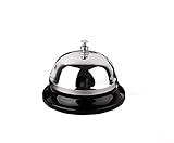 HeeYaa Call Bell 3.3 Inch Diameter with Metal Anti-Rust Construction, Ringing, Desk Bell Service Bell for Hotels, Schools, Restaurants, Reception Areas, Hospitals, Warehouses(Silver)