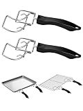 JUNTIANZE 2 Pcs Air Fryer Convection Toaster Oven Tray Extractor,Oven Tray Handle, Oven Rack Pull Tool,Grills Clip, Oven Clip,Be suitable for Air Fryer, Toaster Oven,Used to Quickly Remove