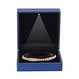 Luxury LED Light Bracelet Gift Box, Velvet Jewelry Bangle Box Storage Case Organizer Holder for Wedding, Engagement, Proposal, Birthday and Anniversary (Blue)