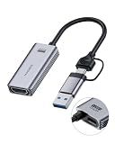 Hagibis USB3.0 Video Capture Card with 100W PD HDMI to USB/USB C 1080P HD 60fps Live and Record Video Audio Game MS2130 for Quest 3 2 Pro VR Switch2 PS4/5 Live Broadcast, Gaming, Streaming (UHC07P)