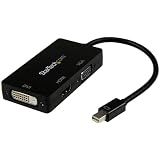 StarTech.com 3 in 1 Mini DisplayPort Adapter - 1080p - Mini DP / Thunderbolt to HDMI / VGA / DVI Splitter for Your Monitor (MDP2VGDVHD)