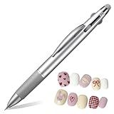 Lnngub Dotting Tool Nail Art,5-In-1 Nail Dotting Tool with Ballpoint Pen Design Nails Art Dot Pens with Size Marking and Pressing Head for Painting Dot Gems Gradient Chrome Powder