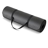 Amazon Basics 1/2 Inch Extra Thick Exercise Yoga Mat with Carrying Strap, Black