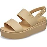 Crocs Women's Brooklyn Low Wedges, Platform Sandals, Cashew/Cashew, 8