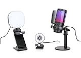 Live Video Streaming Kit, Includes 1080p 30 FPS Webcam, RGB USB Microphone, Adjustable LED Light for Twitch, YouTube, Podcast and WFH. for PC and Laptop (Not Console)
