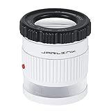 JARLINK 30X Jewelers Loupe, Adjustable Focal Length Magnifier with 3 LED Light for Gems, Jewelry, Coins, Stamps, etc (White)