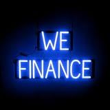 SpellBrite LED Neon WE FINANCE Sign for Business - Blue, 25" x 15"