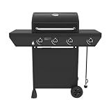 Nexgrill 3-Burner Propane Gas Grill with Side Burner, 52,000BTUs, 418 SQ. In. Cooking Space, BBQ Grill with Durable Steel Lid & Control Panel for Outdoor Cooking, Patios, and More - 720-0925S
