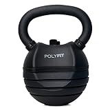Polyfit Adjustable Kettlebell Set | 30/40/50 lbs | Kettlebell Weights for Home Gym (BLACK - 50 LB)