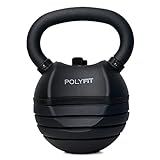 Polyfit Adjustable Kettlebell Set | 30/40/50 lbs | Kettlebell Weights for Home Gym (BLACK - 40 LB)
