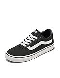 Vans Women's Ward Sneaker, (Canvas) Black/White, 8