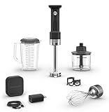 KitchenAid Go Cordless Hand Blender with Accessories - battery included, KHBRV75, Black Matte