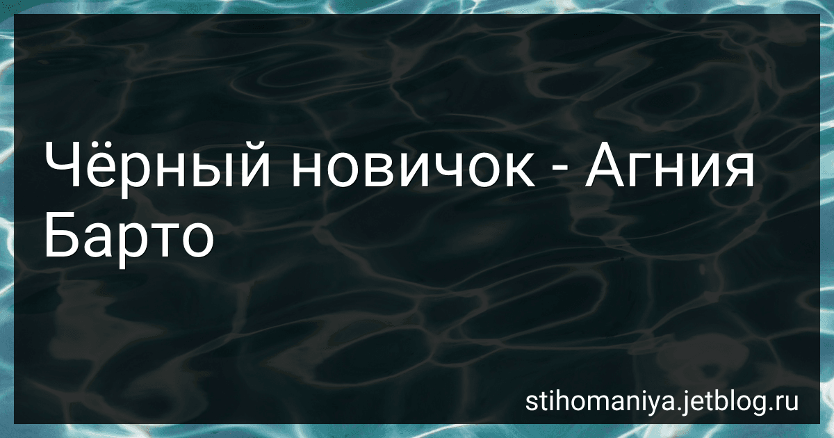Чёрный новичок - Агния Барто image