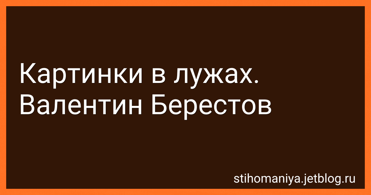Картинки в лужах. Валентин Берестов preview