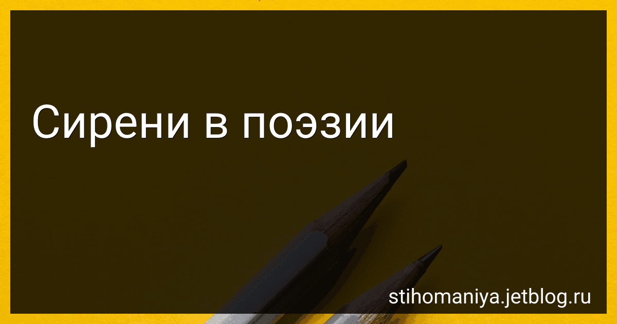 Сирени в поэзии preview