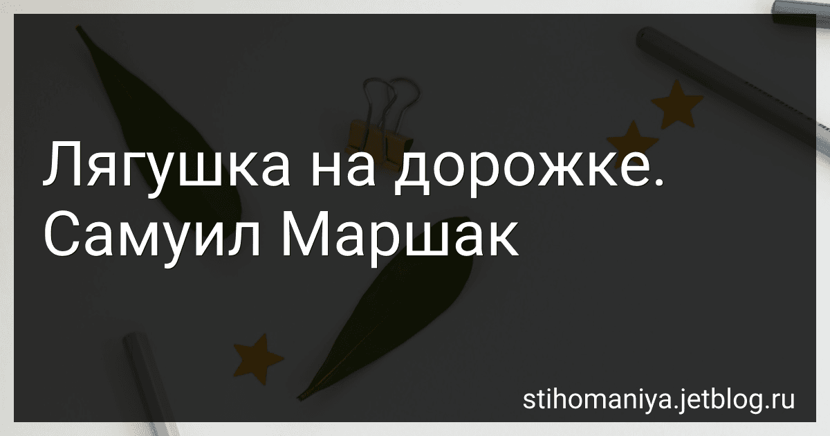 Лягушка на дорожке. Самуил Маршак preview